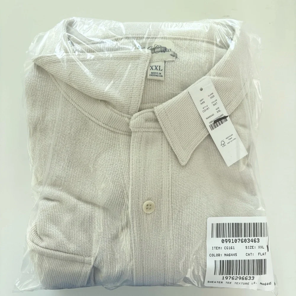 NWT J. Crew Long-sleeve Textured Sweater-tee Shirt Cream